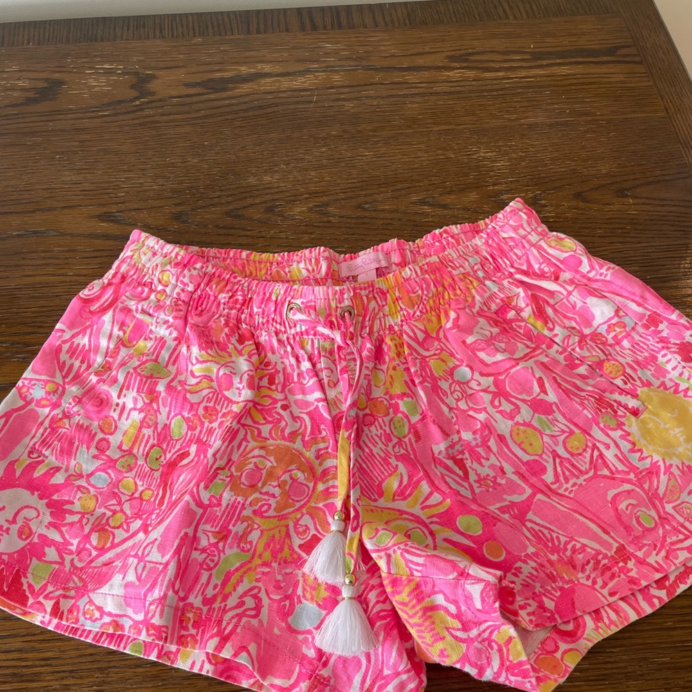 Lilly Pulitzer Pink and Yellow High Waist Shorts